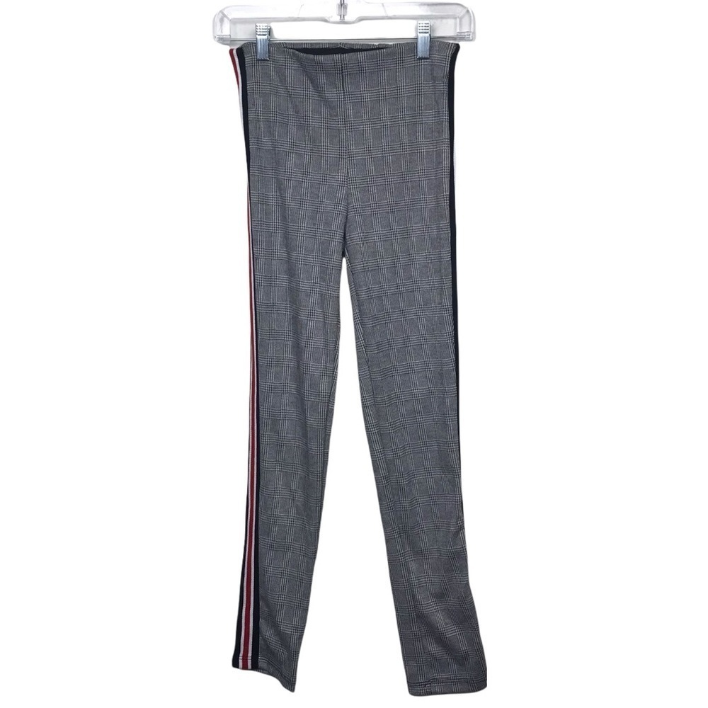 Priceless Check Print Pull On Legging Pants With Side Stripes
